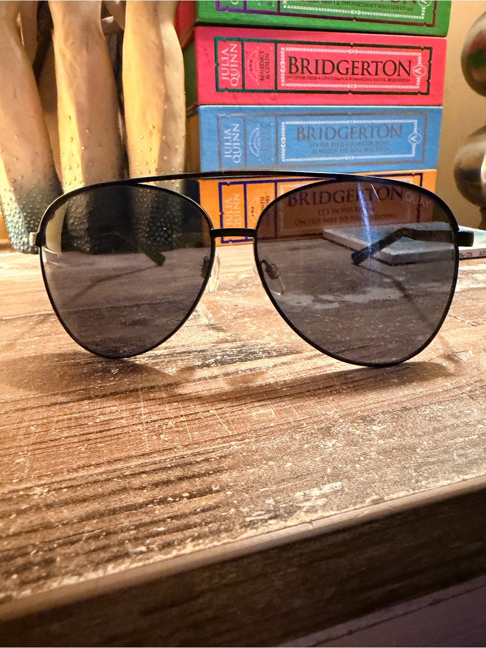 Quay High Key Black Aviator Sunglasses